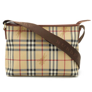 BURBERRY Shadow Black Horse Nova Check Crossbody Bag Beige Red